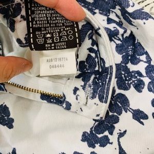 7 for all mankind white&blue floral skinny jean